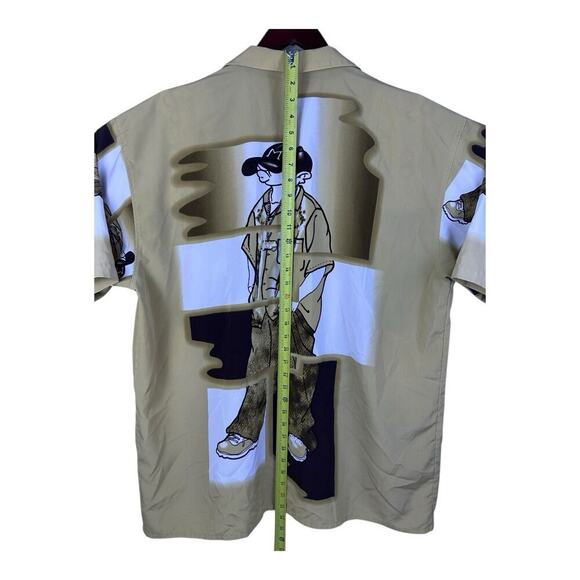 Million Guy Men’s Shirt Brown 18.5 2XL Y2K 90’s Button Up Hip Hop Urban Street - Picture 7 of 11